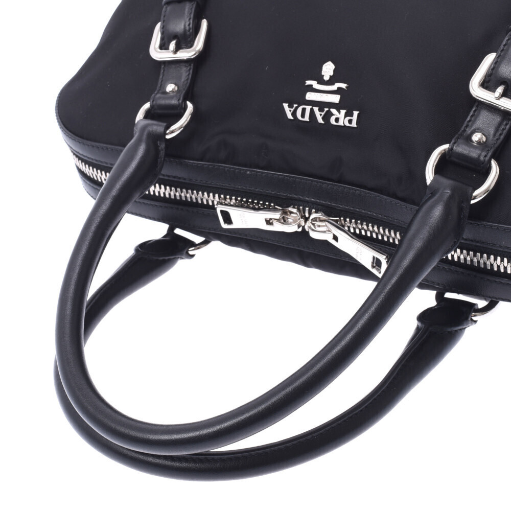 Prada Nylon Leather Bag Handbag Black - Picture 3 of 11